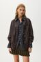 Faux Leather Overshirt With Pocket