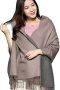 KASTWAVE Cashmere Feel Scarfs for Women, Lady Wool Scarf, Winter Thicken Oversized Pashmina Large Warm Shawls Wraps, 2 Tone Solid Color for Evening Dress Wedding Bridesmaid Gift