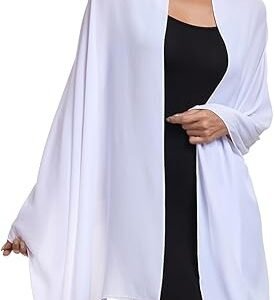 olyrjie womens Shawl Classic white