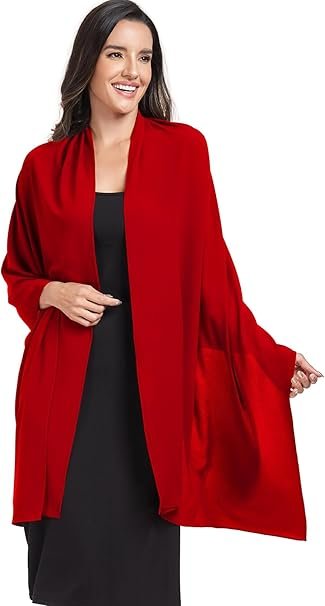 Olyrjie womens Shawl Classic red