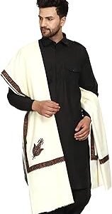 Men's Kashmiri Embroidered Wool Shawl
