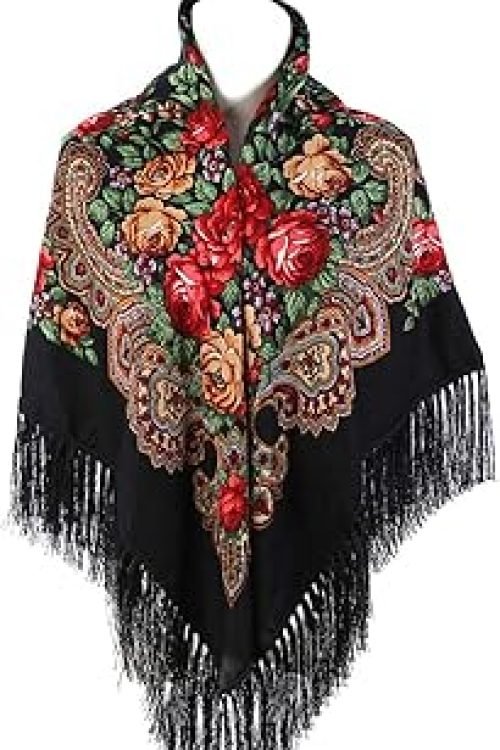 Women’s Elegant Shawl Wraps, Soft Open Front Poncho Sweater, Wool Touch Silky Shawl and Wrap, Black Shawl for Evening Dresses, Spring Fall Winter (Classic Black)