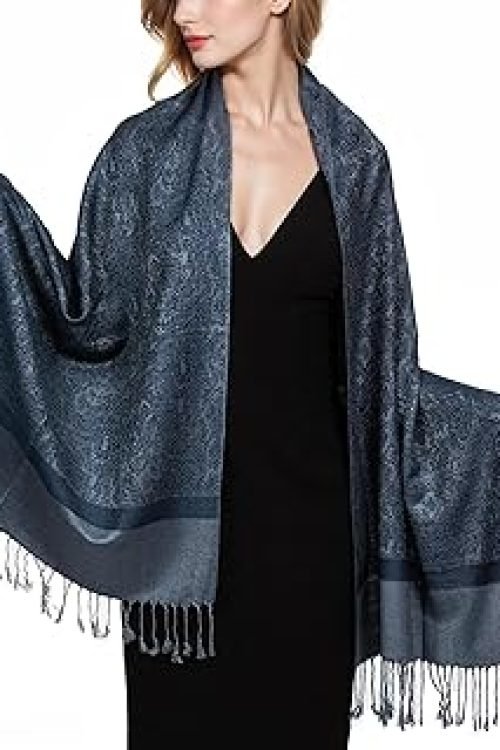 Women Pashmina Shawls and Wraps Scarf Soft Silky Reversible Paisley Scarves Shawl for Women