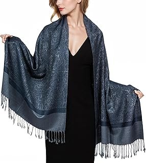 Women Pashmina Shawls and Wraps Scarf Soft Silky Reversible Paisley Scarves Shawl for Women