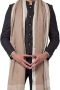 Men's Woven Border Pure Wool Beige Lohi/Woollen Shawl