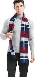Glen Mila Mens Classic Winter Scarf Cashmere Winter Scarves Long Plain Fashion Formal Soft Scarf for Men