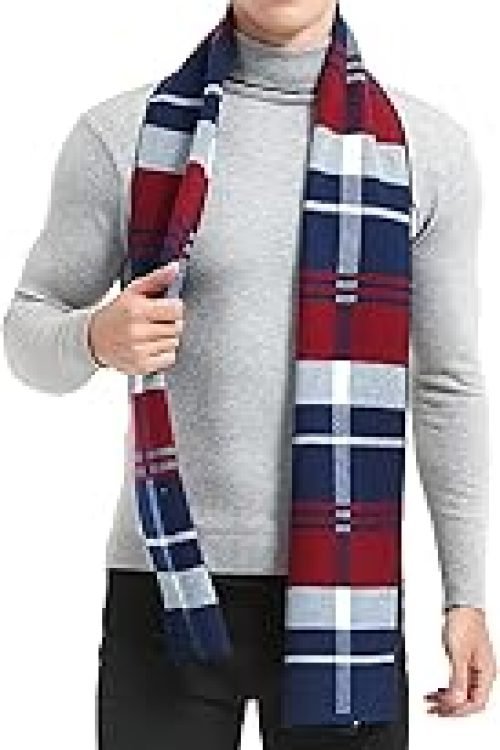 Glen Mila Mens Classic Winter Scarf Cashmere Winter Scarves Long Plain Fashion Formal Soft Scarf for Men