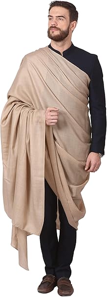 Men's Ladakhi Lohi Woollen Shawl (Dark Pashmina, Large)