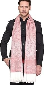 Men's Paisley Design Woven Poly Wool Blend Gents Shawls, Muffler, Stoles for Men
