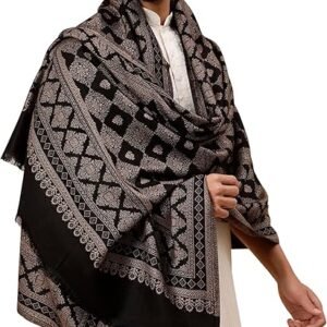 tweedle Men’s Barfi Design Acrylic Shawl/Stole for Winters (40 x 80 Inches)
