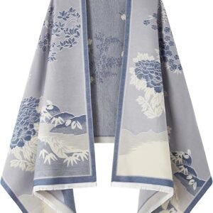 Women Pashmina Shawl, Scarfs for Women Pashmina Silky Shawl Wrap for Evening Dressing Blanket Open Front Poncho Cape