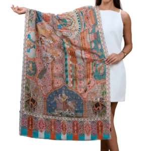 Taroob Mughal Darbar Kalamkari Stole