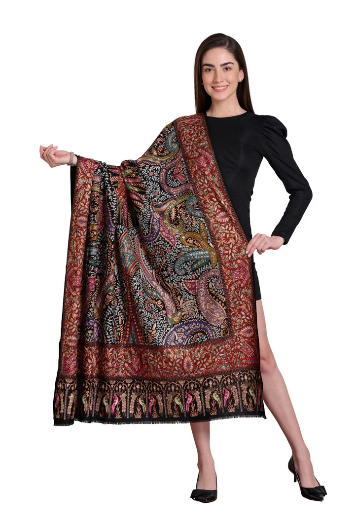 Taroob Heirloom Hand Embroidered Dazzle Shawl