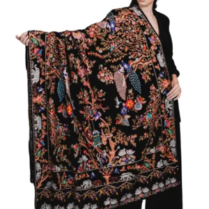 Taroob Heirloom Pure Pashmina Resham Hand Embroidered Shawl