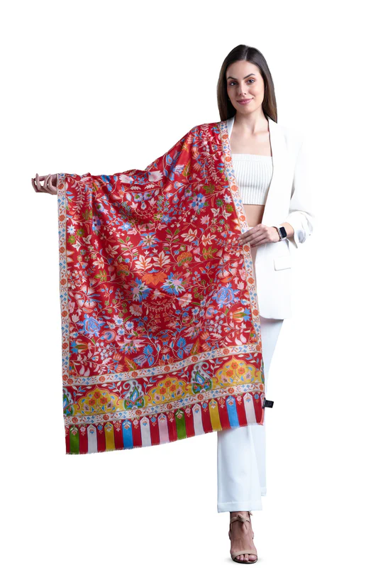 Taroob Fusion Floral Kalamkari Stole
