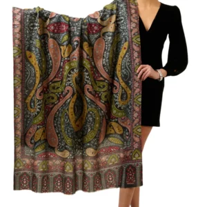 Taroob Ultra Fine Wool Paisley Kalamkari Shawl