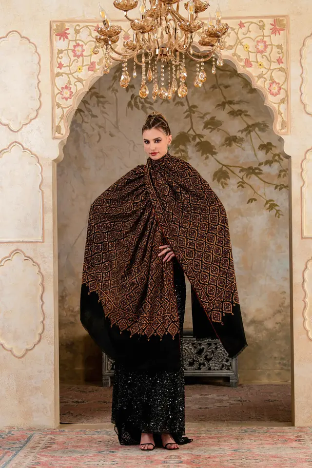 Rinza Black Pashmina Shawl